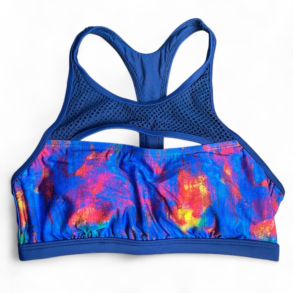 Title Nine - Women’s Jane Bond Bikini Marble Print Blueberry Racerback NWT Sz. M